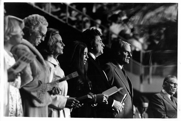 Billy Graham with Johnny and June Cash