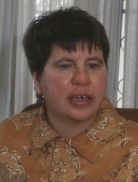 (RNS4-APR01) Lisa Larges, a lesbian, has been unsuccessfully trying to get ordained in the Presbyterian Church (USA) for more than 20 years. For use with RNS-LARGES-COLUMN, transmitted April 1, 2009. Religion News Service photo courtesy Lisa Larges. 