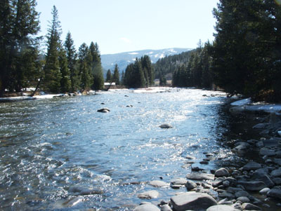 (RNS1-APRIL18) Photo of the Gallatin River in Big Sky, Mont., to accompany RNS-FALSANI-
COLUMN, transmitted April 18, 2007. Religion News Service photo by Cathleen Falsani. 