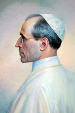 Pope Pius XII. From a painting in the Casa Santa Maria dell'Umilta of the Pontifical North American College, Rome. Religion News Service photo by Rene Shaw. 