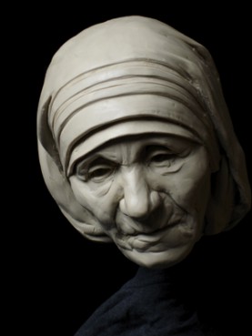 (RNS3-JAN18) A clay model of  Mother Teresa by North Carolina sculptor Chas Fagan will be used to carve a stone sculpture of the Nobel laureate at Washington National Cathedral. For use with RNS-PARKS-CATHEDRAL, transmitted Jan. 18, 2011. RNS photo courtesy Chas Fagan. 