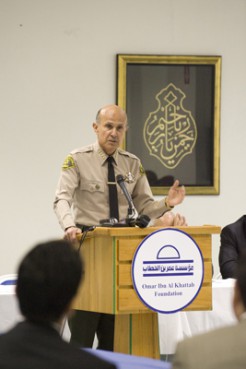 (RNS2-MAR11) Los Angeles County Sheriff Leroy Baca set up a Muslim liaison unit in 2007, a step that he says has helped build bridges to local Muslims and improve terrorist investigations. For use with RNS-MUSLIM-COPS, transmitted March 10, 2011. RNS photo courtesy Los Angeles Sheriff's Dept. 