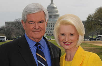 (RNS1-APR27) Former House Speaker Newt Gingrich converted to Catholicism in 2009 after attending weekly Mass with his wife, Callista, at the Basilica of the National Shrine of the Immaculate Conception, where she sings in the choir. Photo courtesy newt.org 