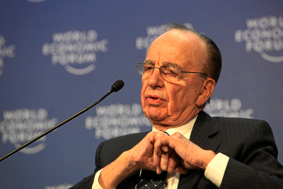(RNS1-JUL21) Rupert Murdoch heads NewsCorp, which owns HarperCollins publishers and the Christian publisher Zondervan. For use with RNS-MURDOCH-BIBLES, transmitted July 21, 2011. RNS photo courtesy Monika Flueckiger/World Economic Forum. 