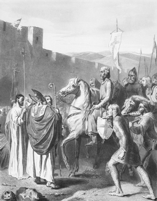 (RNS1-JULY26) An undated illustration shows the taking of the Greek city of Edessa in 1097 
during the First Crusade. Accused Norwegian murderer Anders Behring Breivik considers himself a modern-day crusader. See RNS-CHRISTIAN-TERRORIST, transmitted July 26, 2011. Religion News Service photo, courtesy of The History Channel/Bettmann/Corbis. 