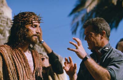 (RNS) Mel Gibson, right, directs Jim Caviezel in his portrayal of Jesus for ``The Passion of the Christ.'' RNS file photo by Philippe Antonello, courtesy Icon Distribution Inc. 