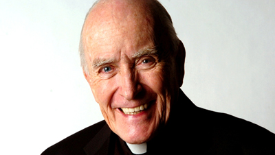 (RNS2-OCT14) The Rev. Andrew Greeley was a prolific author and outspoken Catholic priest until an accident left him unable to function as a priest. For use with RNS-GREELEY-INJURE, transmitted Oct. 14, 2011. RNS photo courtesy Religion & Ethics NewsWeekly. 