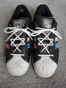 (RNS2-OCT05) Observant Jews do not wear leather to Yom Kippur services, prompting some to don Crocs, sandals or synthetic fibers. For use with RNS-JEWS-SHOES, transmitted Oct. 5, 2011. RNS photo courtesy Jeff Rutzky/Ian's Shoelace Site. 