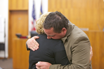 (RNS3-SEPT30) Dale and Shannon Hickman of Oregon City, Ore., were found guilty of second-degree manslaughter in the faith-healing death of their newborn son, David.  RNS file photo by Brent Wojahn/The Oregonian. 