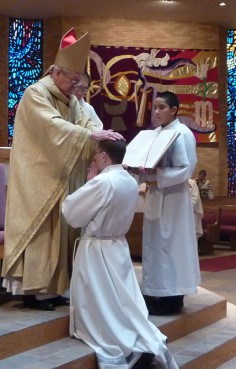 Bishop Plácido Rodríguez of Lubbock, Texas, ordains Air Force Lt. Brian Patrick Wood as a Roman Catholic deacon. Wood is hoping to serve as an Air Force chaplain after three years of pastoral work in the Lubbock diocese.   