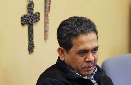 Saul Timisela, 45, who has taken refuge from deportation at the Reformed Church of Highland Park, is interviewed at the church on Thursday, March 15, 2012. Timisela is an Indonesian Christian who fears religious persecution if deported back to Indonesia, one of the world's largest Islamic countries. 