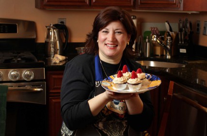 Amy Siegel of Clifton with her strawberry swirl peanut butter brownie cupcake that she will prepare at the Pillsbury Bake-Off. 