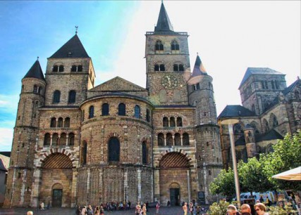 The Cathedral of Trier was originally built by Constantine the Great, the first Christian Roman Emperor; it is the oldest church in Germany. The Cathedral of Trier houses great works of art and a holy relic that draws many pilgrims: the Holy Robe, the garment said to be worn by Jesus when he was crucified. 