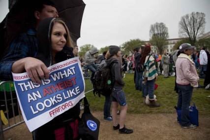 Thousands of atheists and unbelievers gathered Saturday on the National Mall for the Reason Rally. 