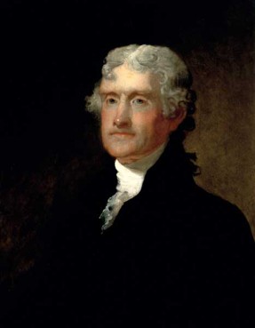 Portrait of Thomas Jefferson by Matthew Harris Jouett. 