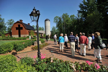 Guests visit the barn at the Billy Graham Library in Charlotte, N.C.   