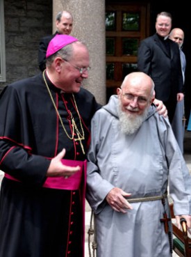 Archbishop Dolan (left) with Fr. Benedict Groeschel, C.F.R.   