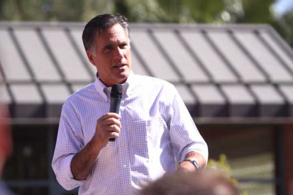Mitt Romney speaking to supporters at a rally in Tempe, Arizona on April 20, 2012. 