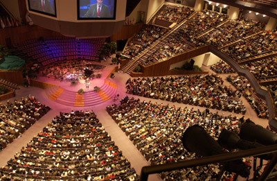 Southeast Christian Church, a Louisville, Ky., megachurch, holds services like this one during Christmas time. 