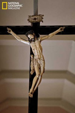 The largest ivory crucifix in the Philippines hangs in a museum in Manila. The body of Christ, 30 inches long, is carved from a single tusk. The piece dates to the early 1600s, when Spanish galleons began bringing Asian ivory craftsmanship to Spain and the New World. 