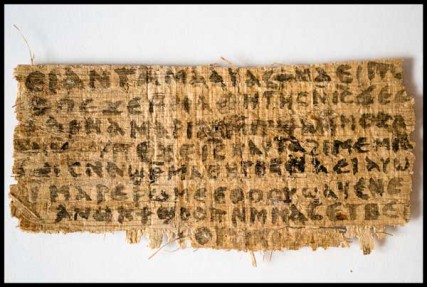 The fragment of papyrus that offers fresh evidence that some early Christians believed Jesus was married. 