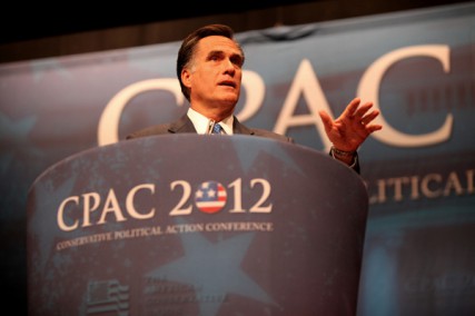 Presidential candidate Mitt Romney speaking at the 2012 Conservative Political Action Conference in Washington, D.C.  