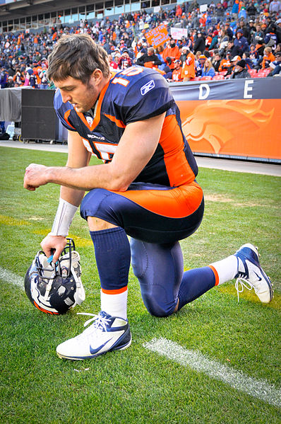 Quarterback Tim Tebow, who led with faith but struggled with football, is reportedly signing with an NFL team on April 20. Clemed via Wikimedia