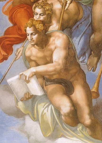 RNS photo courtesy Wikimedia/Public Domain (http://commons.wikimedia.org/wiki/File:Michelangelo,_giudizio_universale,_dettagli_26.jpg)