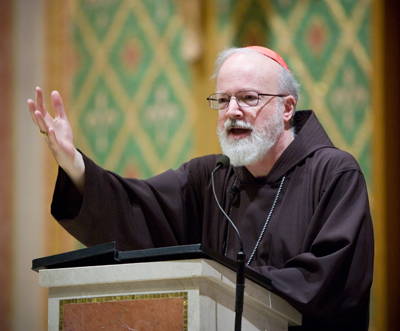 Boston Cardinal Sean O'Malley on Sept. 2, 2009, defended his attendance at the funeral of Sen. Ted Kennedy.   