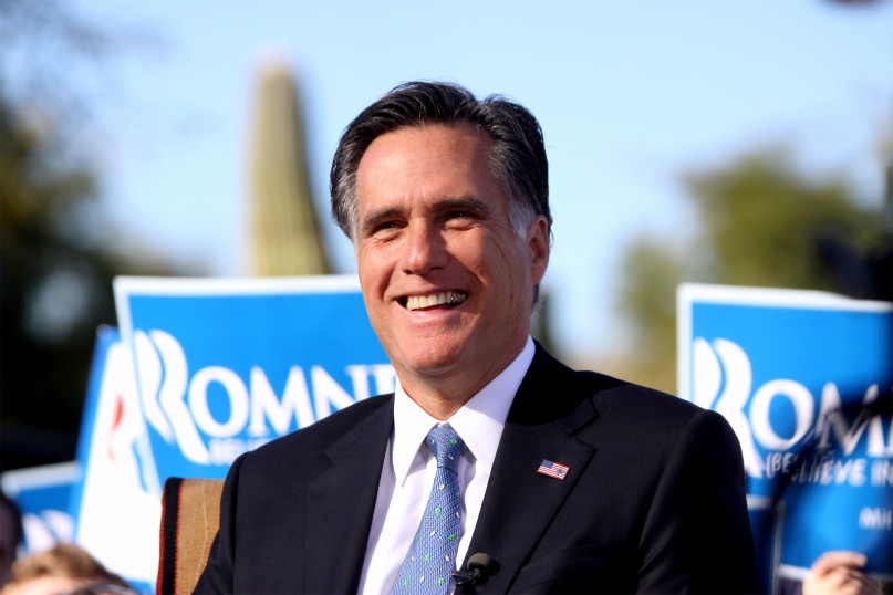 President candidate Mitt Romney barely won the Iowa caucuses, but lost significant support among evangelical voters who harbor deep suspicions about his Mormon faith.  RNS photo courtesy Gage Skidmore.  *Note: This image is not available to download.