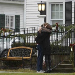 People embrace in front of the Honan Funeral Home in Newtown, CT, during visitation before the funeral of Jack Pinto, 6, of Newtown, Monday, three days after a gunman opened fire at an nearby Sandy Hook Elementary School killing 20 children and 6 adults. RNS photo by Eileen Blass, USA TODAY
