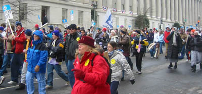  Tens of thousands of anti-abortion protesters filled the streets of downtown Washington for the 32nd annual March for Life on Jan. 24, 2008.  Photo by Andrea James.