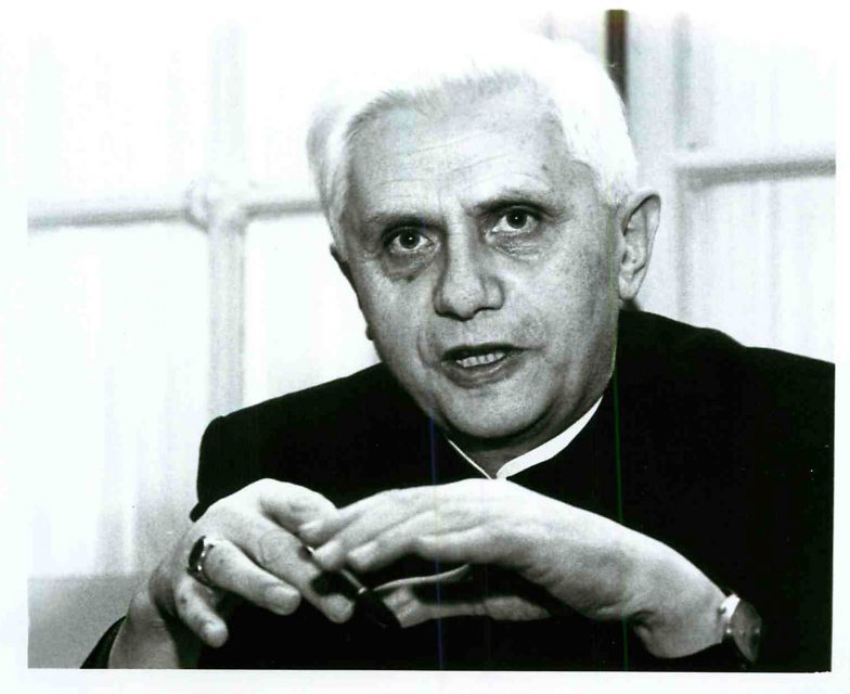 Cardinal Joseph Ratzinger speaks at St. Peter’s Lutheran Church on Jan. 27, 1988, in New York. RNS file photo by Odette Lupis