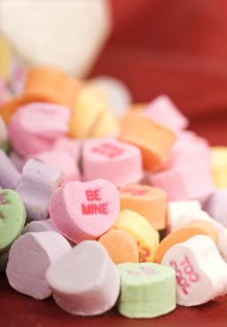 photo of heart-shaped Valentine's Day candy