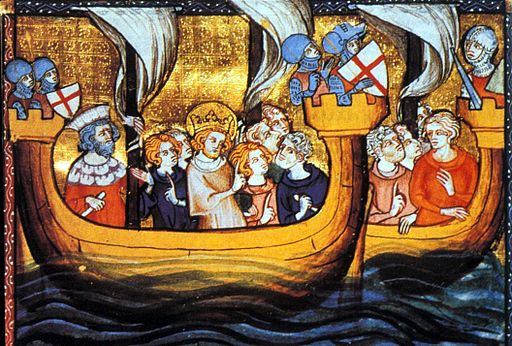 Seventh crusade 1248.  Photo by Guillaume de Saint-Pathus, Vie et miracles de Saint Louis [Public domain], via Wikimedia Commons