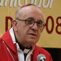 Cardinal Jorge M. Bergoglio, now Pope Francis I, celebrating Mass at the XX Exposición del Libro Católico (20th Catholic Book Fair) in Buenos Aires, Argentina.  (2008)  Photo courtesy Aibdescalzo via Wikimedia Commons (http://bit.ly/10Of6ve)