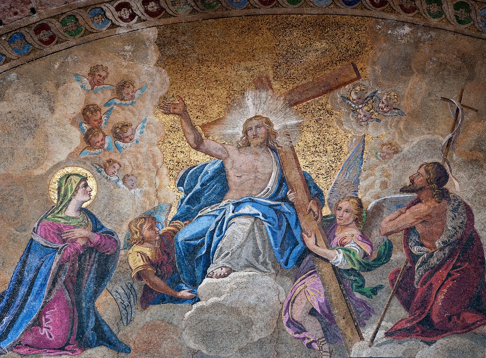 Jesus is risen Italian mosaic
