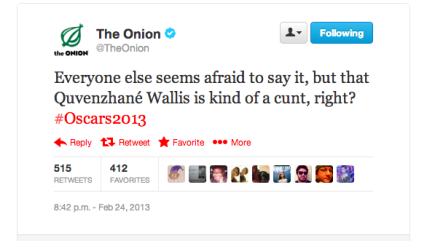 Onion tweet about Quvenzhané Wallis