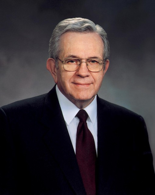 Boyd Packer, the leader of the Quorum of Twelve Apostles for the Church of Jesus Christ of Latter-day Saints, died July 3. RNS photo courtesy LDS Church