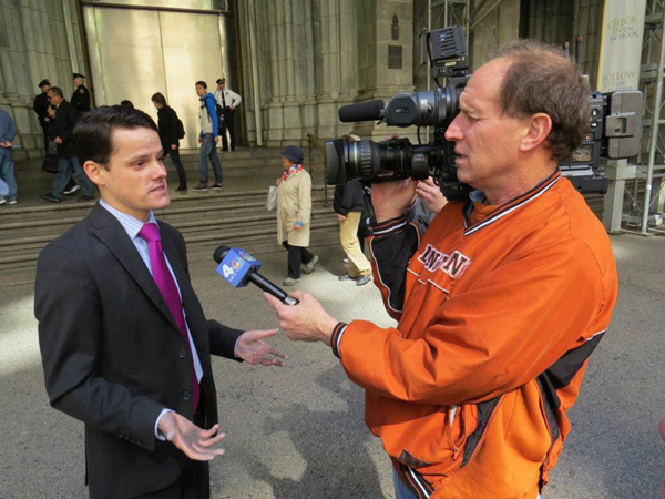 Joseph Amodeo led a group of gay Catholics who tried to get into St. Patrick's church in New York City but were turned away. Photo courtesy Gay Marriage USA