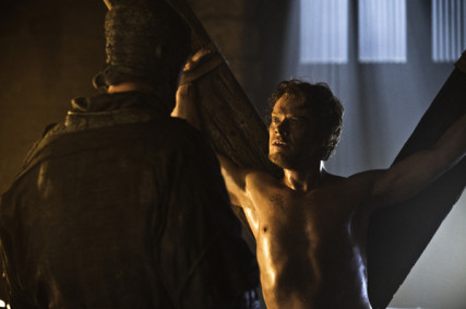 A scene from HBO's Game of Thrones episode 27 with actor Alfie Allen. Photo by Helen Sloan/courtesy HBO