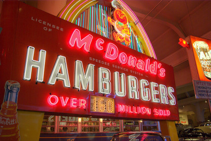Neon McDonald's sign from Dearborn Heights, Mich. photo courtesy Bruce via Flickr