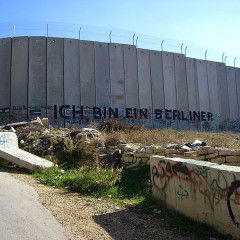 Palestine Segregation Wall, with reference to JFK's words