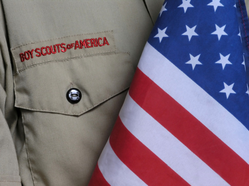 Boy Scouts of America uniform and flag. Photo courtesy Shutterstock