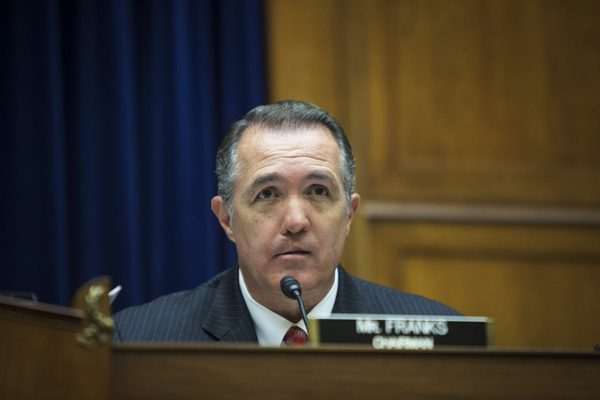 Rep. Trent Franks of Arizona speaks during a joint hearing of the Subcommittee on Economic Growth, Job Creation, and Regulatory Affairs and the Judiciary Committee Subcommittee on Constitution and Civil Justice.  (May 2013) Photo courtesy <a href=
