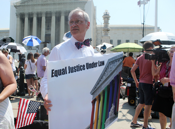 Rep. Earl Blumenauer, D-Oregon, celebrates Supreme Court decisions on same-sex marriage on Wednesday (June 26). RNS photo by Adelle M. Banks