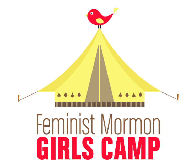 The Feminist Mormon Girls Camp logo. What it says to me is that camp is fun! And that Mormonism is a very big tent.