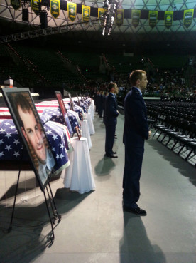 The practice session for the West memorial service on April 23, 2013 at Baylor University. Photo courtesy Wendy Norris
