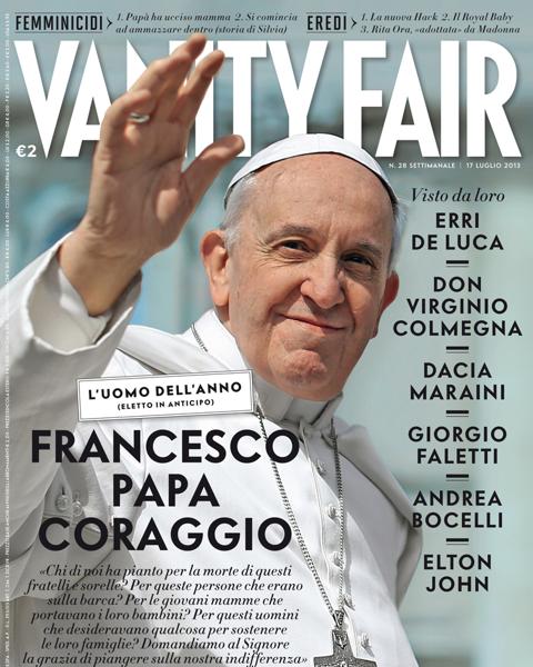 Cover of the July issue of Vanity Fair in Italy. 
