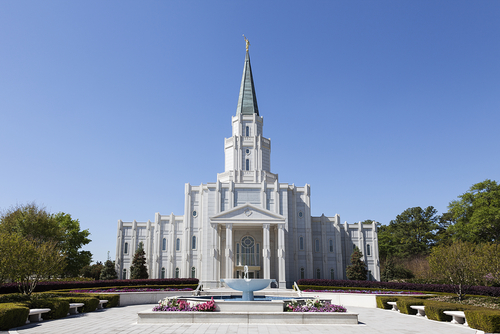 The LDS Church unveiled a new temple movie last week, to be shown in temples around the world, including this one in Houston, Texas.